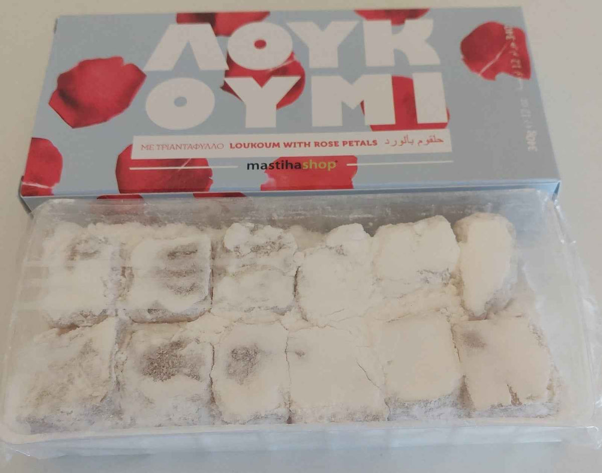 Greek Rose Petal Loukoumi 340g | Traditional Greek Delight