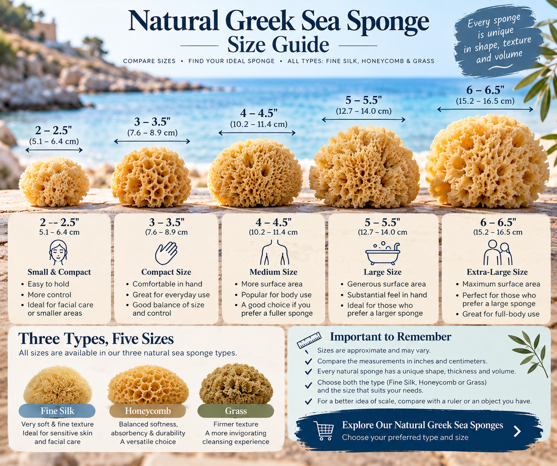 Natural Sea Sponge Size Guide: How to Choose the Right Size