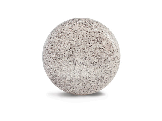 small round natural grey pumice stone exfoliating tool