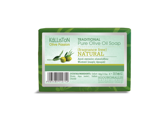 traditional pure olive oil soap fragrance free 100g
