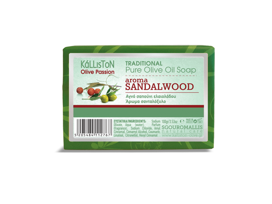 traditional olive oil soap with sandalwood aroma 100g