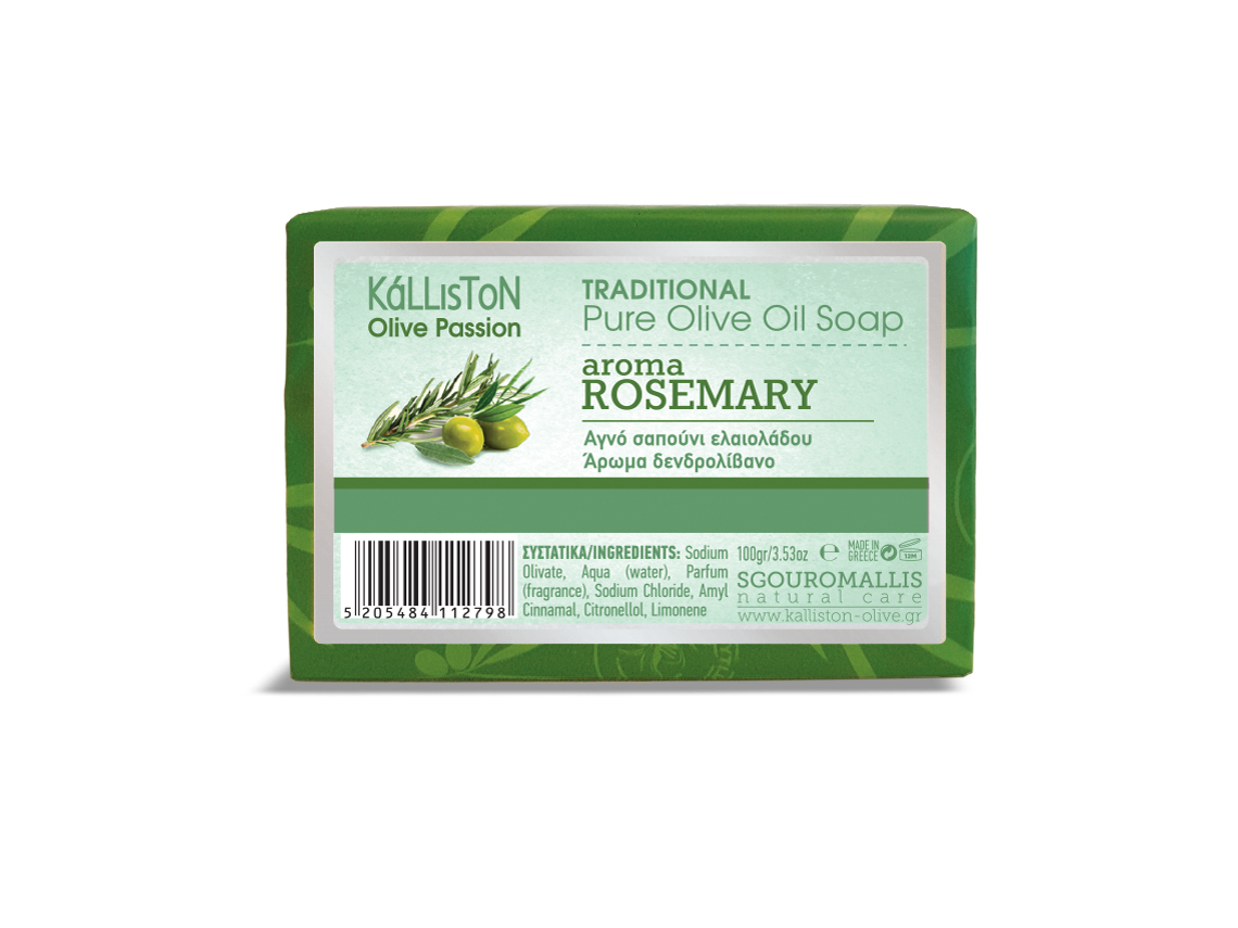 traditional olive oil soap with rosemary aroma 100g