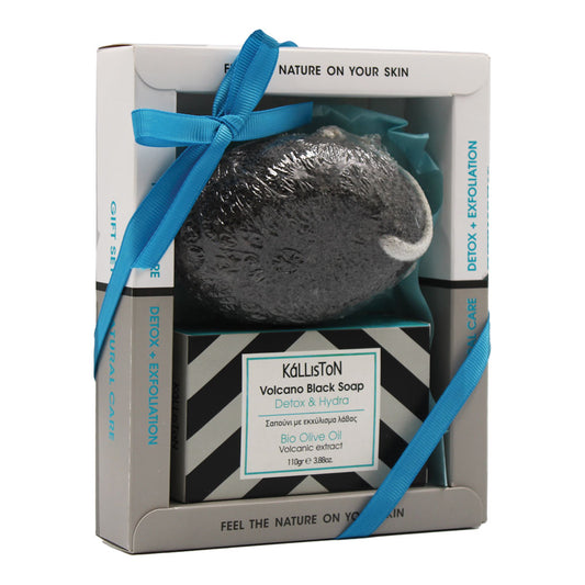 lava extract olive oil soap and natural pumice stone set 110g