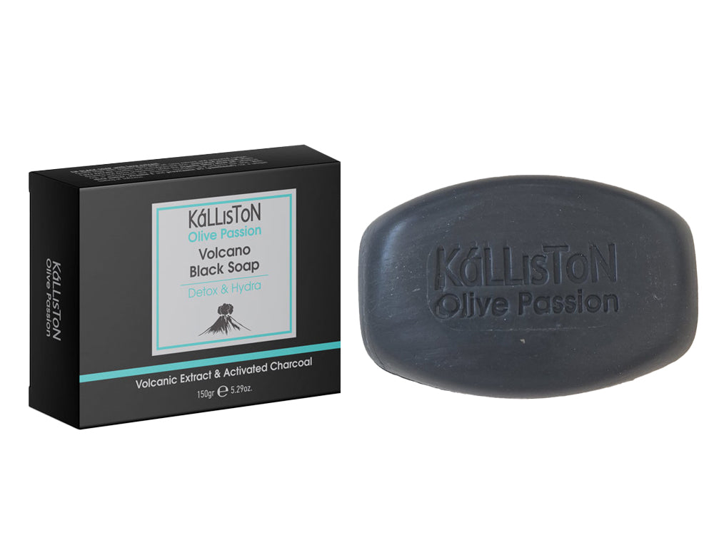 olive passion black soap with lava and activated charcoal 150g