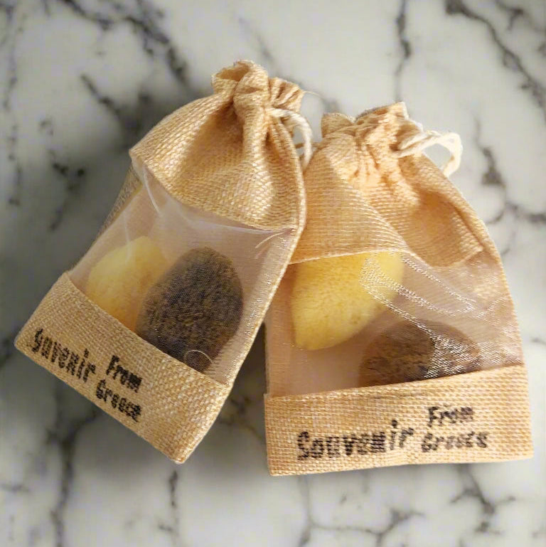Natural Honeycomb Sponge Set – 2 Premium Mini Sponges (2-2.5 inches) in Pouch