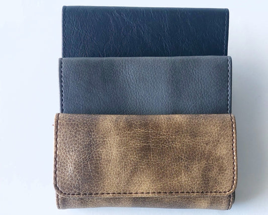 Handmade Tobacco Pouch with Latex Lining – Vegan Leather – Durable & Stylish – Black / Grey / Olive