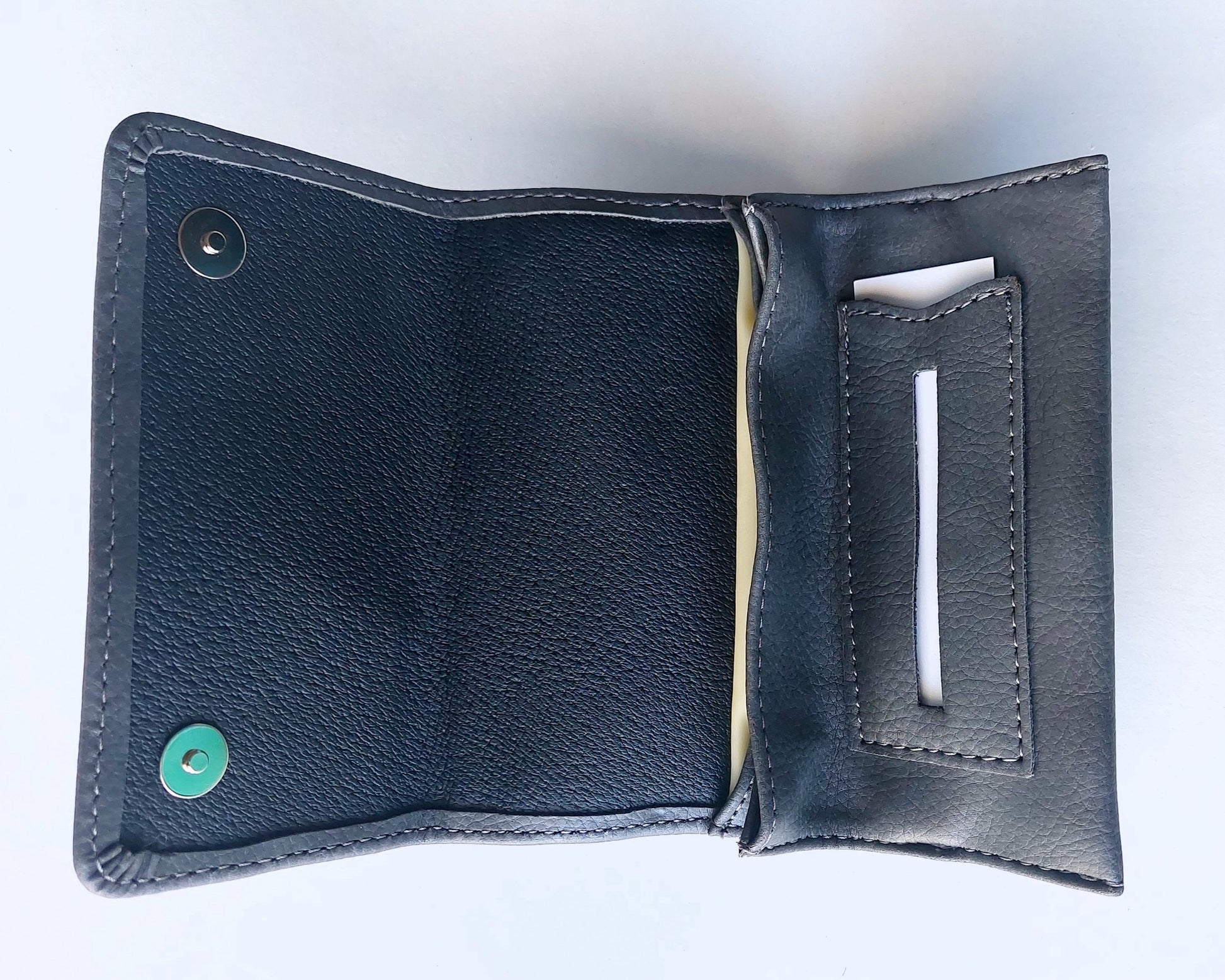 Handmade Tobacco Pouch with Latex Lining – Vegan Leather – Durable & Stylish – Black / Grey / Olive - GreekproducTreasures